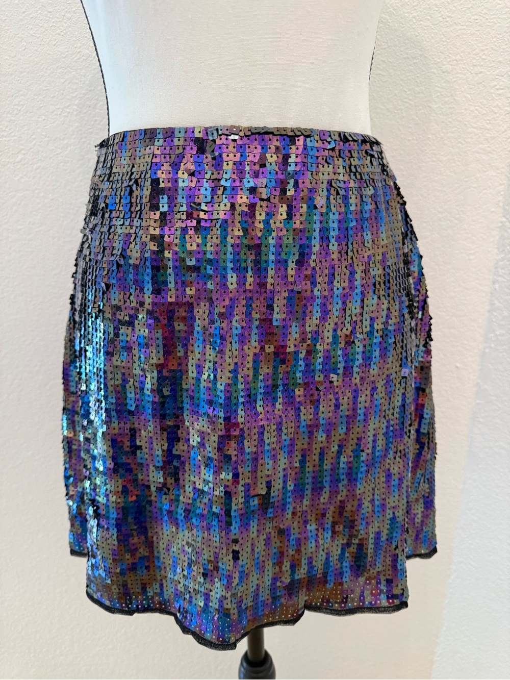 12th Tribe Iridescent Sequin Mini Skirt